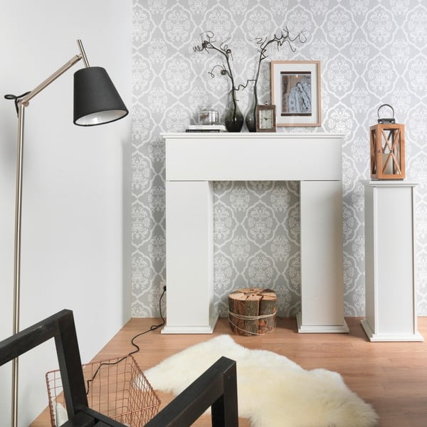 Biela dekoratívna kozubová rímsa Brighton-image-1