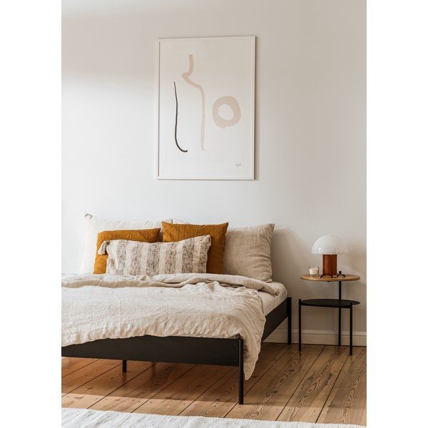 Biela oceľová dvojlôžková posteľ bez čela s roštom 180x200 cm Eton Basic – noo.ma-image-3