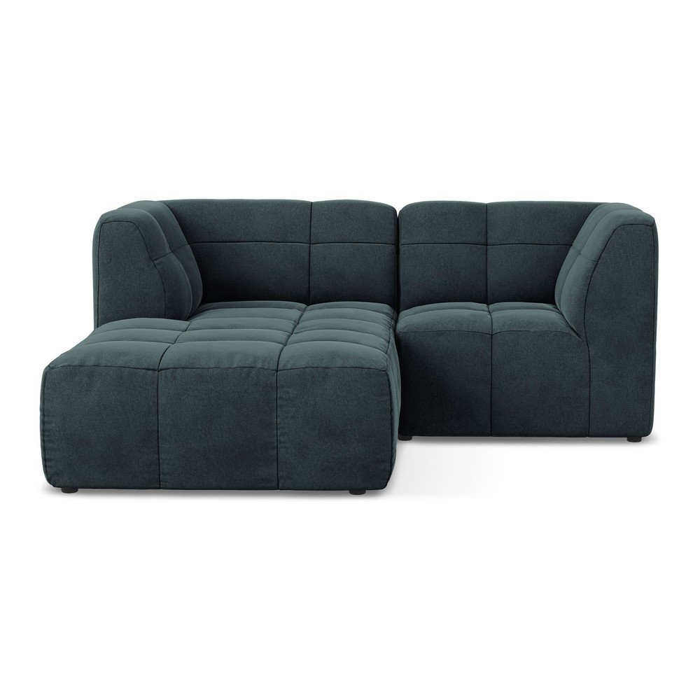 Modrá zamatová rohová pohovka (ľavý roh/s leňoškou) Aloha – Makamii