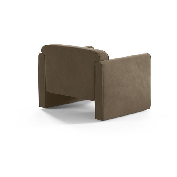 Taupe zamatové kreslo Abby – Micadoni -image-2