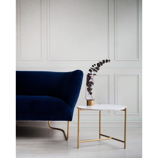 Biely mramorový okrúhly konferenčný stolík ø 50 cm Morgans - Really Nice Things-image-1