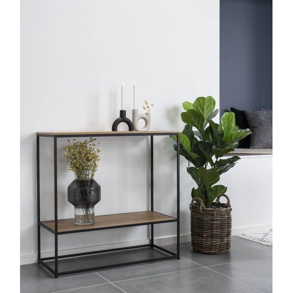 Konzolový stolík s doskou v dubovom dekore v prírodnej farbe 80x36 cm Vita – House Nordic-image-1