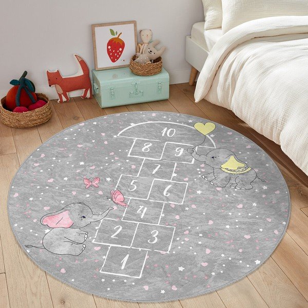 Sivý detský koberec ø 80 cm Comfort – Mila Home-image-4