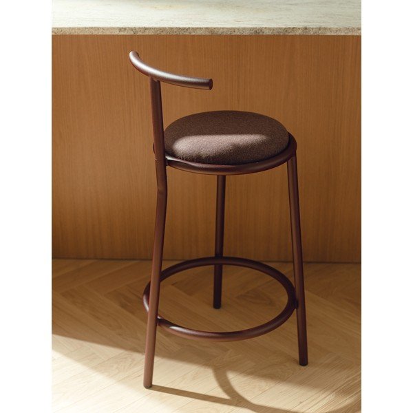 Vínovočervená kovová barová stolička (výška sedadla 68 cm) Hogo – noo.ma-image-1