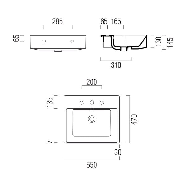 Biele keramické umývadlo 55x47 cm Kube X – Sapho-image-2