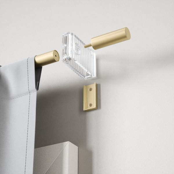 Matne zlatá oceľová roztiahnuteľná garniža 107 - 305 cm Flute – Umbra-image-1