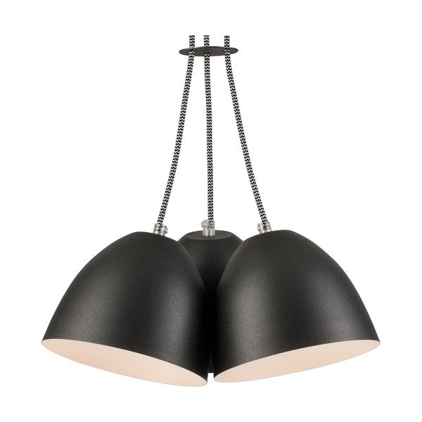 Čierne závesné svietidlo s kovovým tienidlom - LAMKUR-image-4