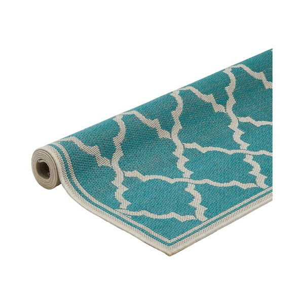 Tyrkysovomodrý vonkajší koberec Webtappeti Intreccio Turquoise, 160 x 230 cm-image-2