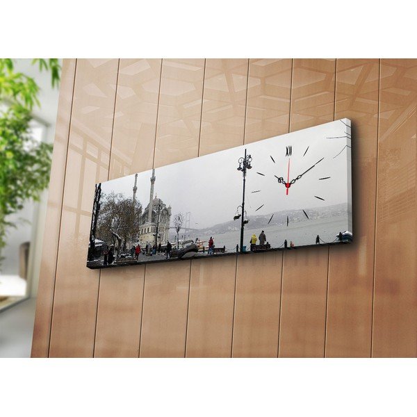 Obrazové hodiny V meste, 30 × 90 cm-image-1