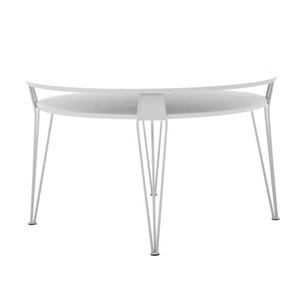 Biely konferenčný stolík s bielymi nohami RGE Ester, 88 × 88 cm