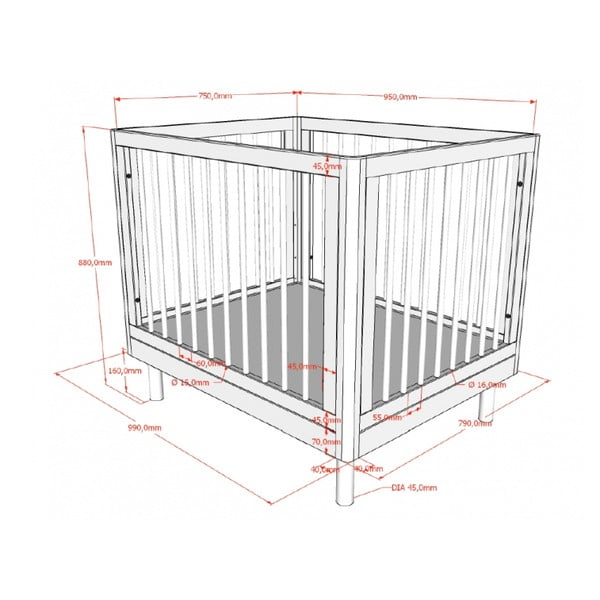 Biela detská ohrádka z bukového dreva 95x75 cm Forrest – Vipack-image-2