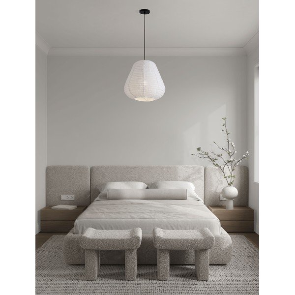 Biele ľanové závesné svietidlo ø 50 cm Linnet – Nova Luce-image-1