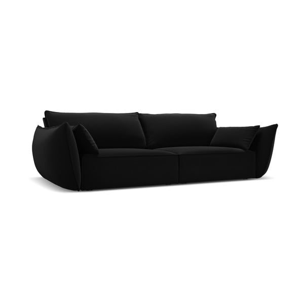 Čierna zamatová pohovka 208 cm Vanda – Mazzini Sofas-image-2