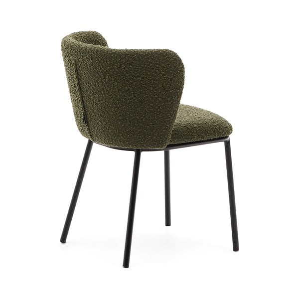 Zelené čalúnené jedálenské kreslo Ciselia – Kave Home-image-3