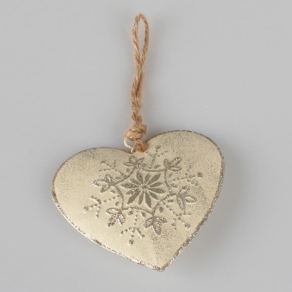 Kovová závesná dekorácia v tvare srdca Dakls Snowing