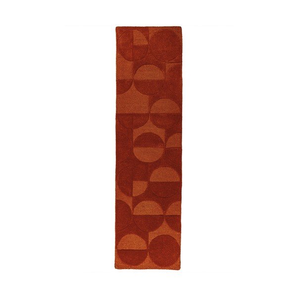 Ručne tkaný vlnený behúň v terakotovej farbe 60x230 cm Gigi – Flair Rugs