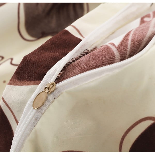 Hnedé/krémové mikrosaténové obliečky na jednolôžko 140x200 cm v súprave 6 ks Scarlet – My House-image-1