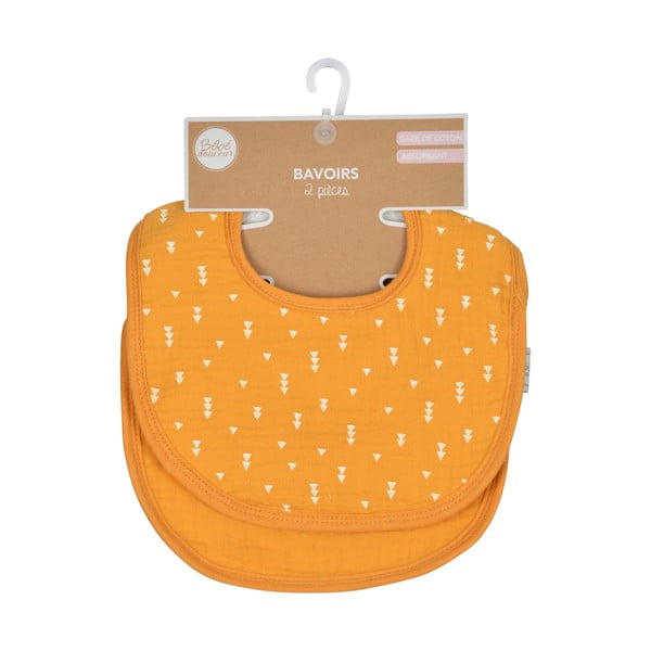 Žlté mušelínové podbradníky v súprave 2 ks – Bébé Douceur-image-3