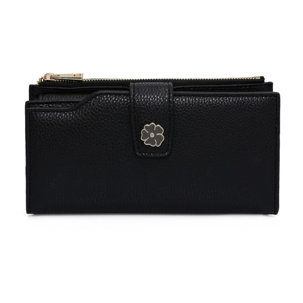 Čierna peňaženka z koženky Laura Ashley Redan