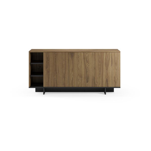 Čierna/v prírodnej farbe skrinka v dekore duba 170x80x40 cm Cequoia – Marckeric