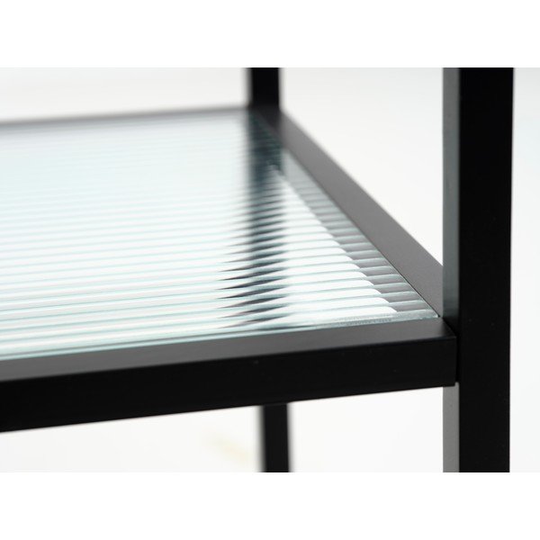 Sklenený servírovací stolík na kolieskach 42x70 cm Bronco – Unique Furniture-image-4