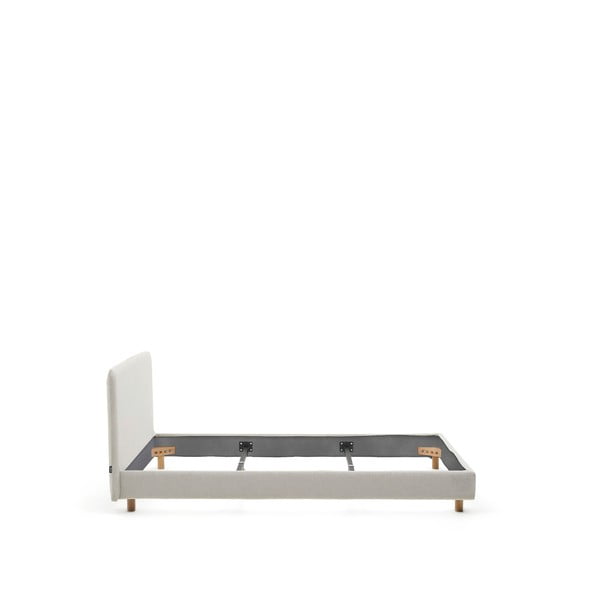 Sivá čalúnená dvojlôžková posteľ bez roštu 160x200 cm Valma – Kave Home-image-3