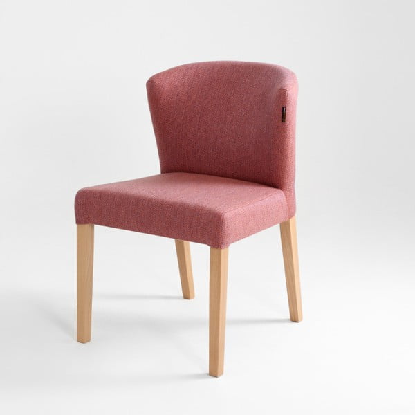 Ružová stolička s prírodnými nohami Custom Form Harvard