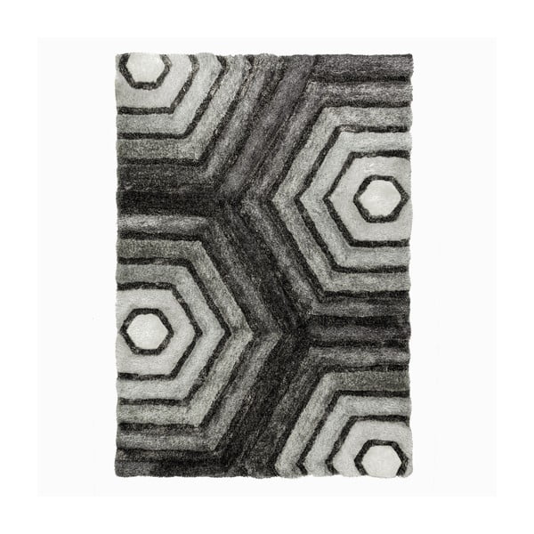 Sivý koberec Flair Rugs Hexagon Grey, 120 × 170 cm