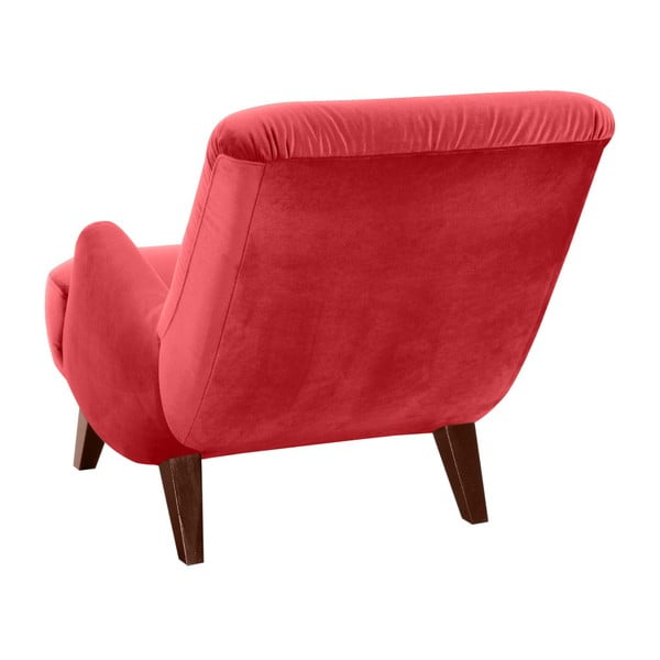 Červené kreslo s hnedými nohami Max Winzer Brandford Suede-image-2