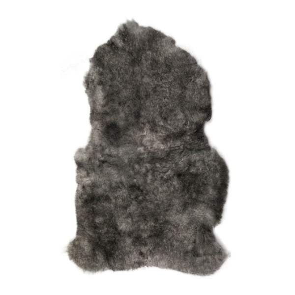 Sivá ovčia kožušina s krátkym vlasom Dark tops, 90 x 60 cm