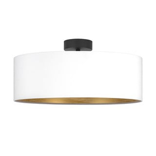 Biele stropné svietidlo s detailom v zlatej farbe Bulb Attack Tres XL, ⌀ 45 cm
