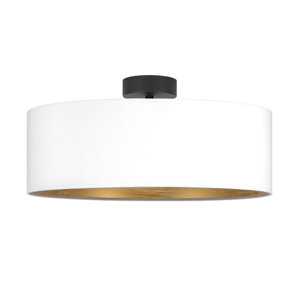 Biele stropné svietidlo s detailom v zlatej farbe Sotto Luce Tres XL, ⌀ 45 cm