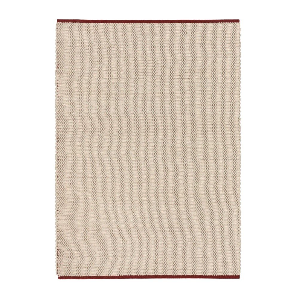E-shop Červený/béžový ručne tkaný vlnený koberec 140x200 cm Lenu – noo.ma