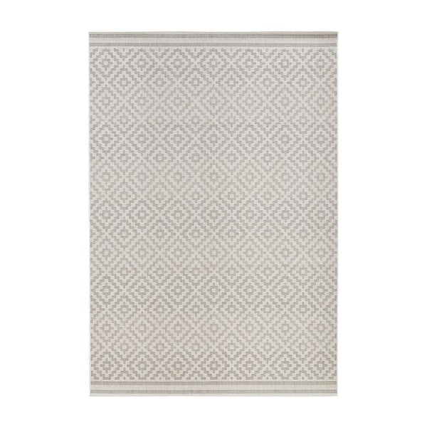 Sivý koberec vhodný aj do exteriéru Karo, 160 × 230 cm