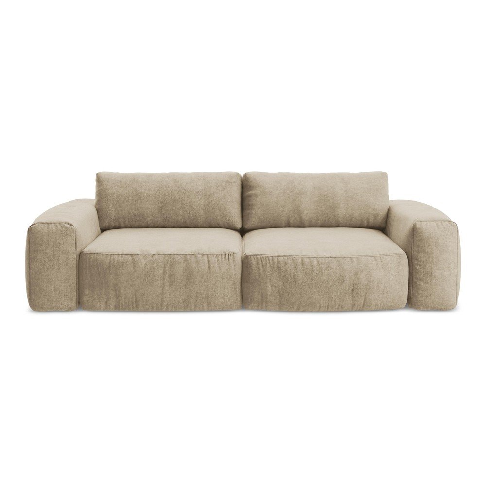 Svetlohnedá ženilková rozkladacia pohovka 275 cm Kuki – Makamii