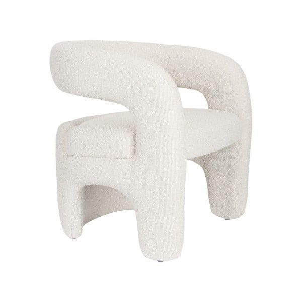 Biele kreslo z textílie buklé Nova – White Label