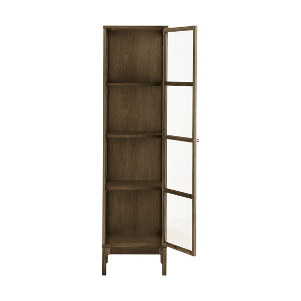 Tmavohnedá vitrína v dekore duba 47x180x40 cm Zamora – House Nordic-image-4