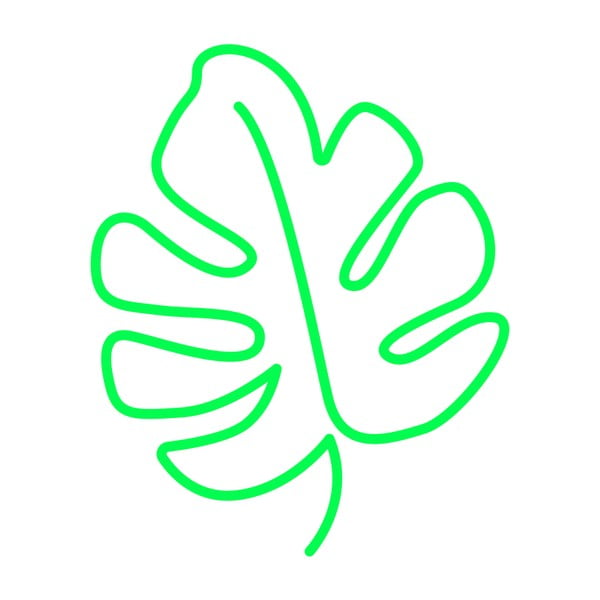 Zelená nástenná svietiaca dekorácia Candy Shock Leaf, 30 x 40 cm-image-2