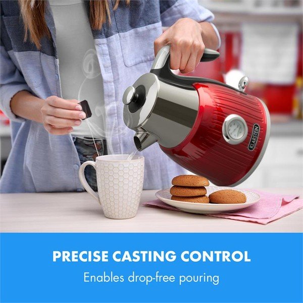 Červená rýchlovarná kanvica Klarstein Cancan-image-4