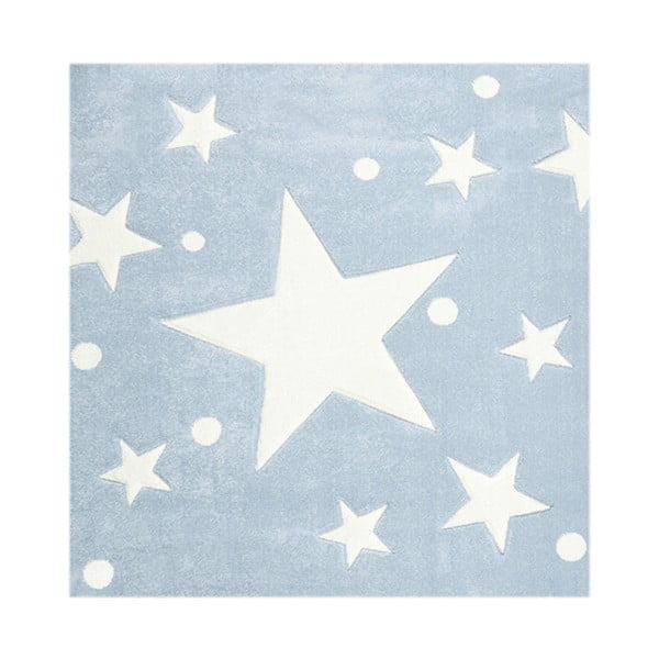Modrý detský koberec Happy Rugs Star Constellation, 140 × 140 cm