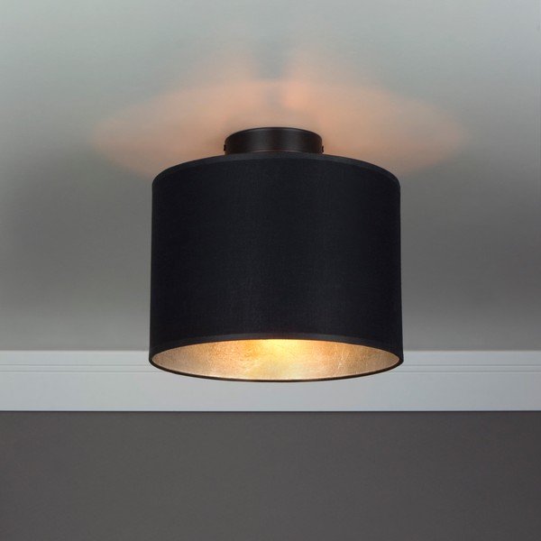 Čierne stropné svietidlo s detailom v striebornej farbe Sotto Luce MIKA, Ø 25 cm-image-1