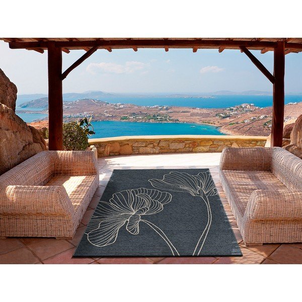 Antracitovosivý vonkajší koberec 76x150 cm Velvet Gris – Universal-image-1