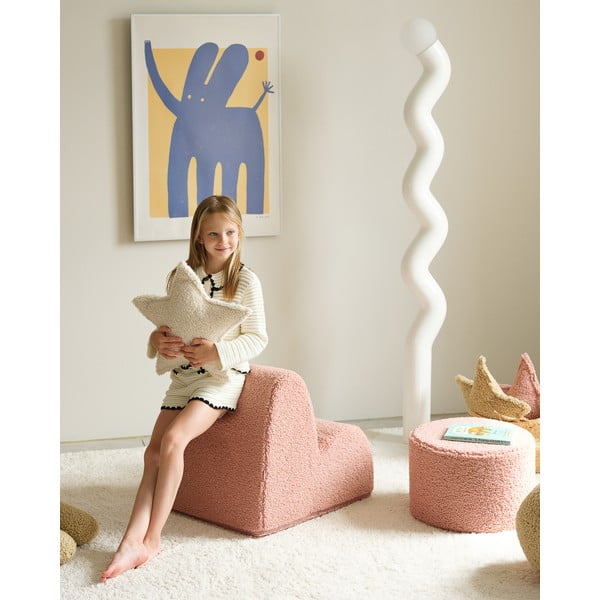 Ružový detský puf z textílie buklé – Wigiwama-image-4