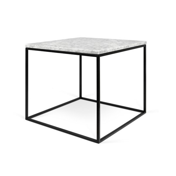 Konferenčný stolík s čiernou podnožou a bielou mramorovou doskou TemaHome Gleam, šírka 50 cm-image-4