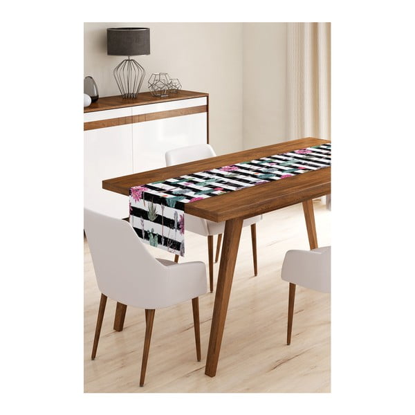 Behúň na stôl z mikrovlákna Minimalist Cushion Covers Cactus Stripes, 45 × 145 cm