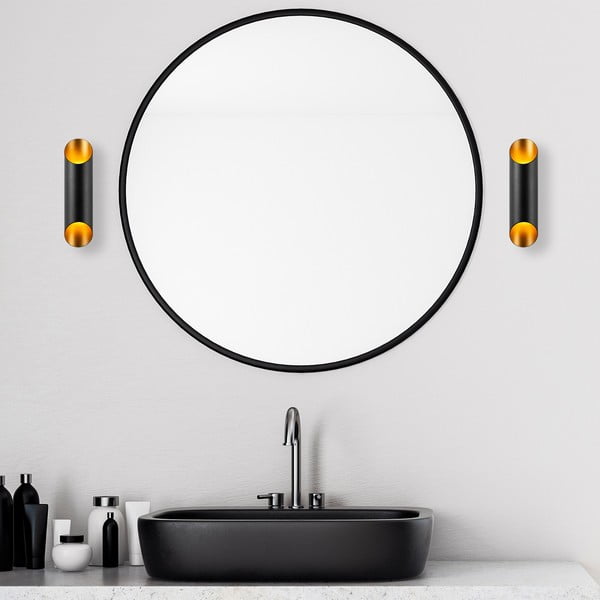 Nástenné svietidlo v čiernej a zlatej farbe ø 8 cm Cut – Opviq lights-image-2