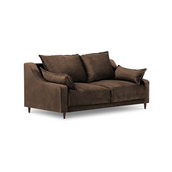 Hnedá zamatová pohovka Mazzini Sofas Freesia, 150 cm-image-2