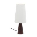 Biela/tmavohnedá stolová lampa s textilným tienidlom (výška 50 cm) Amire – Kave Home