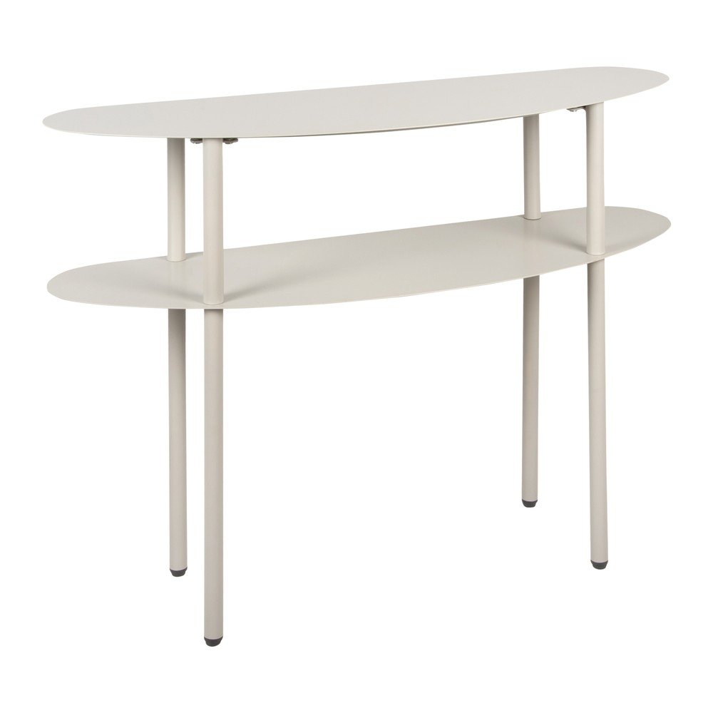 E-shop Sivý kovový konzolový stolík 28x90 cm Riqueza – Leitmotiv