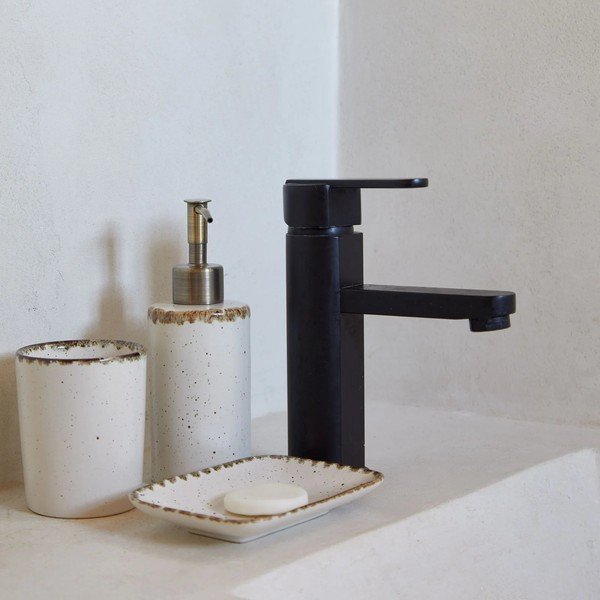 Krémovobiely kameninový téglik na zubné kefky Toscana Bath – Casafina-image-1